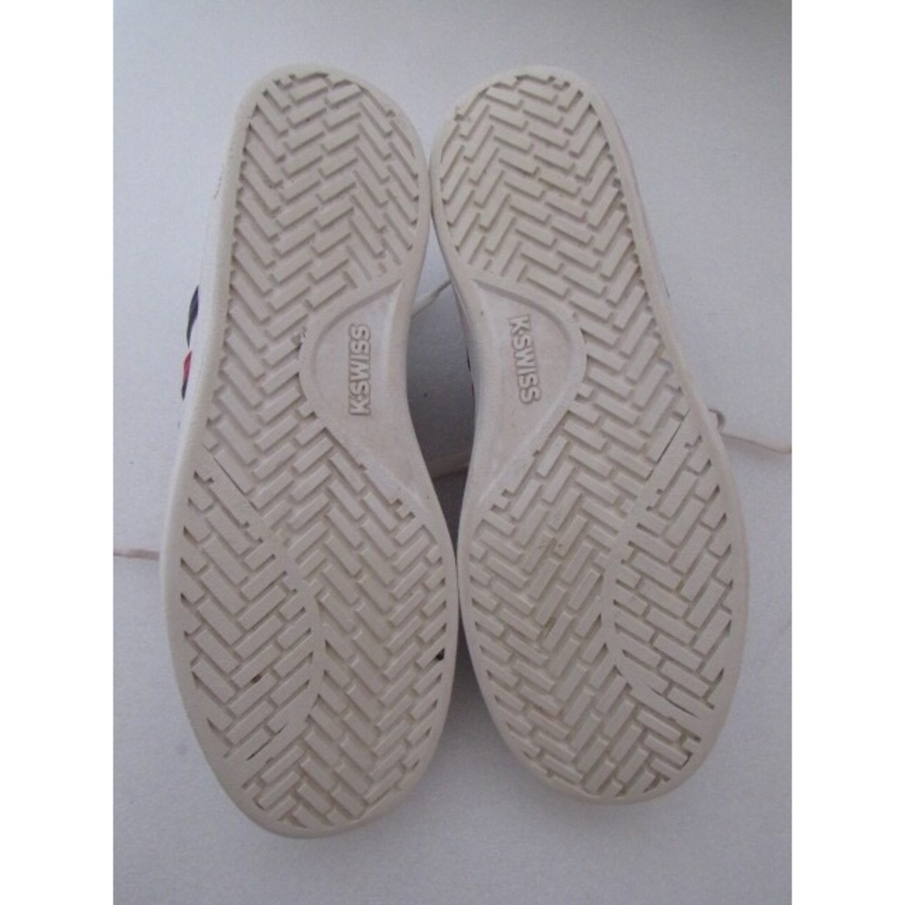 K-Swiss Youth White/Red/Black Leather Sneakers 93615 199-M Low Size-8.5 US - Picture 7 of 12